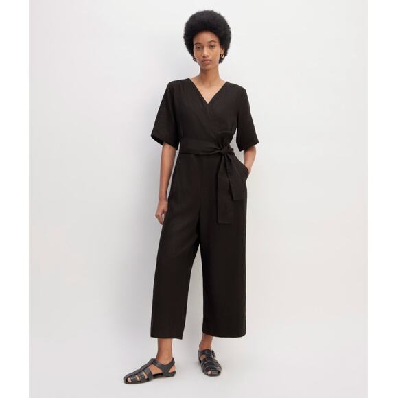 Everlane Pants - Everlane The Linen Cross-Front Jumpsuit Black Size 0